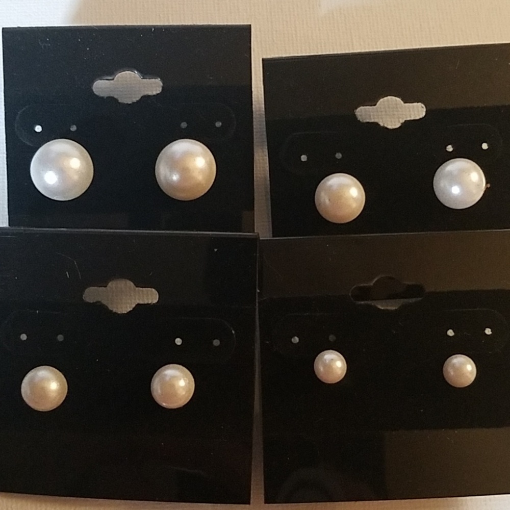 Faux Pearl Earrings 4 sizes to Choose
